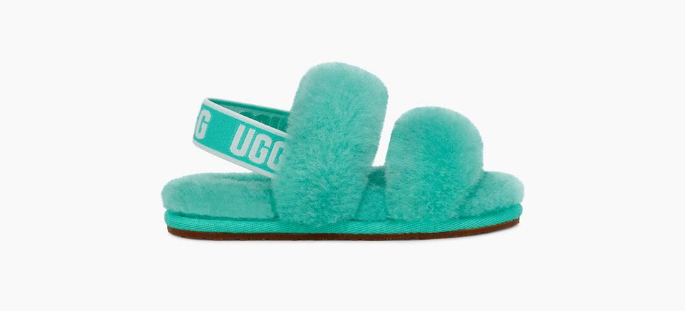 Ugg Oh Yeah - Kids Slippers - Turquoise - NZ (9784SRCHN)